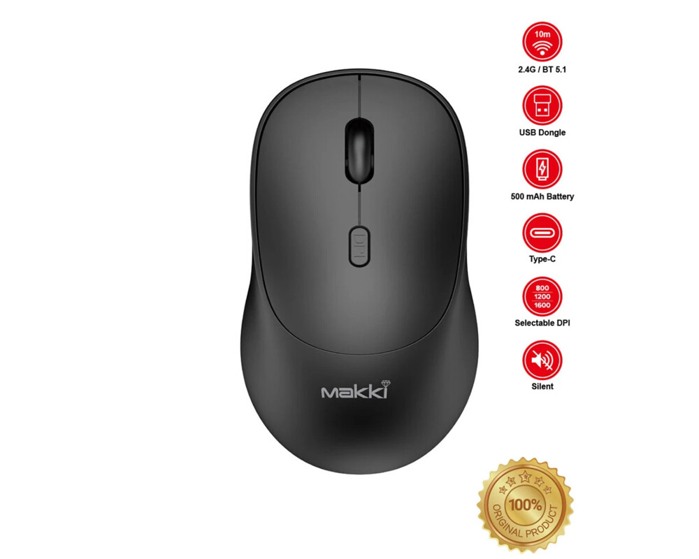 Мишка Makki безжична мишка Wireless Mouse MAKKI-MSX-2401 - USB-C 5