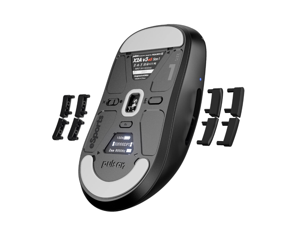 Мишка Pulsar професионална Wireless Gaming Mouse X2A v3 eS Size1 Black 8K 3