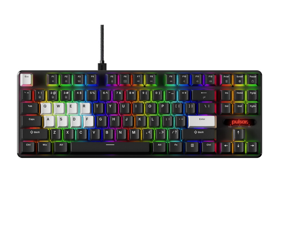 Клавиатура Pulsar професионална геймърска механична клавиатура Professional Gaming Mechanical Keyboard PCMK 2 HE TKL ANSI Black - 8K