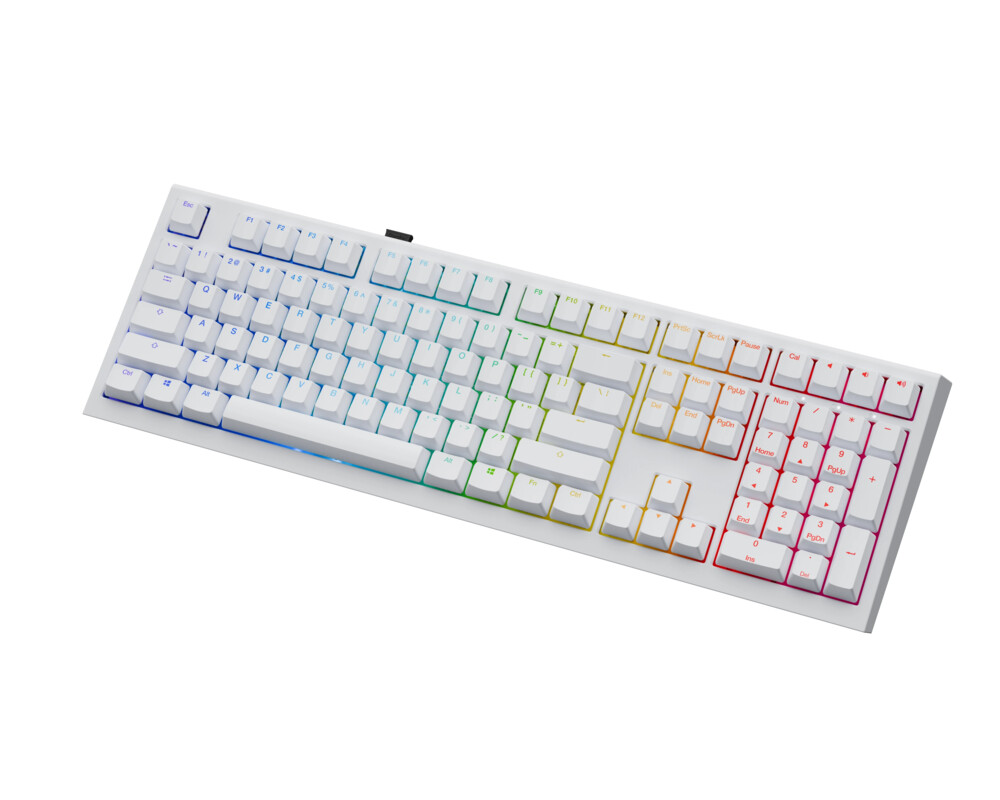 Клавиатура Ducky професионална геймърска механична клавиатура Professional Gaming Mechanical Keyboard One X Wireless White - Ducky AI Switches [Linear] 3