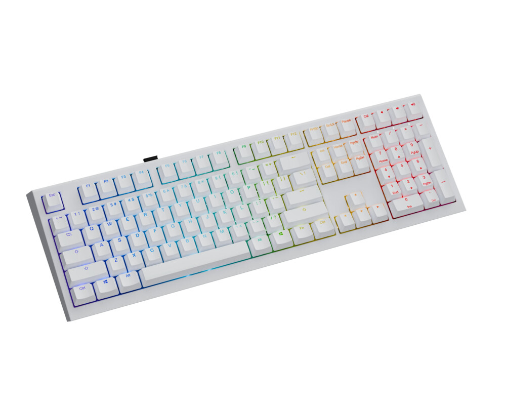 Клавиатура Ducky професионална геймърска механична клавиатура Professional Gaming Mechanical Keyboard One X Wireless White - Ducky AI Switches [Linear] 2