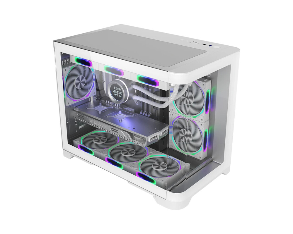 Кутия 1stPlayer mATX - UV6 White 2