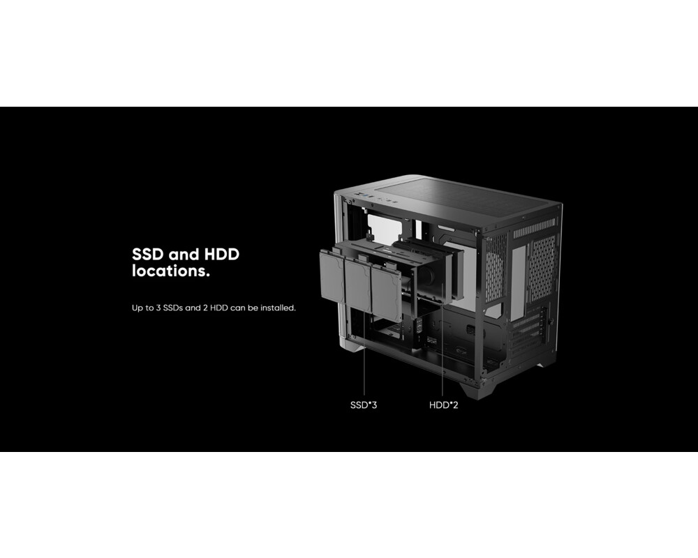 Кутия 1stPlayer mATX - UV6 Black 10