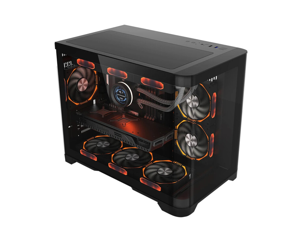 Кутия 1stPlayer mATX - UV6 Black 2