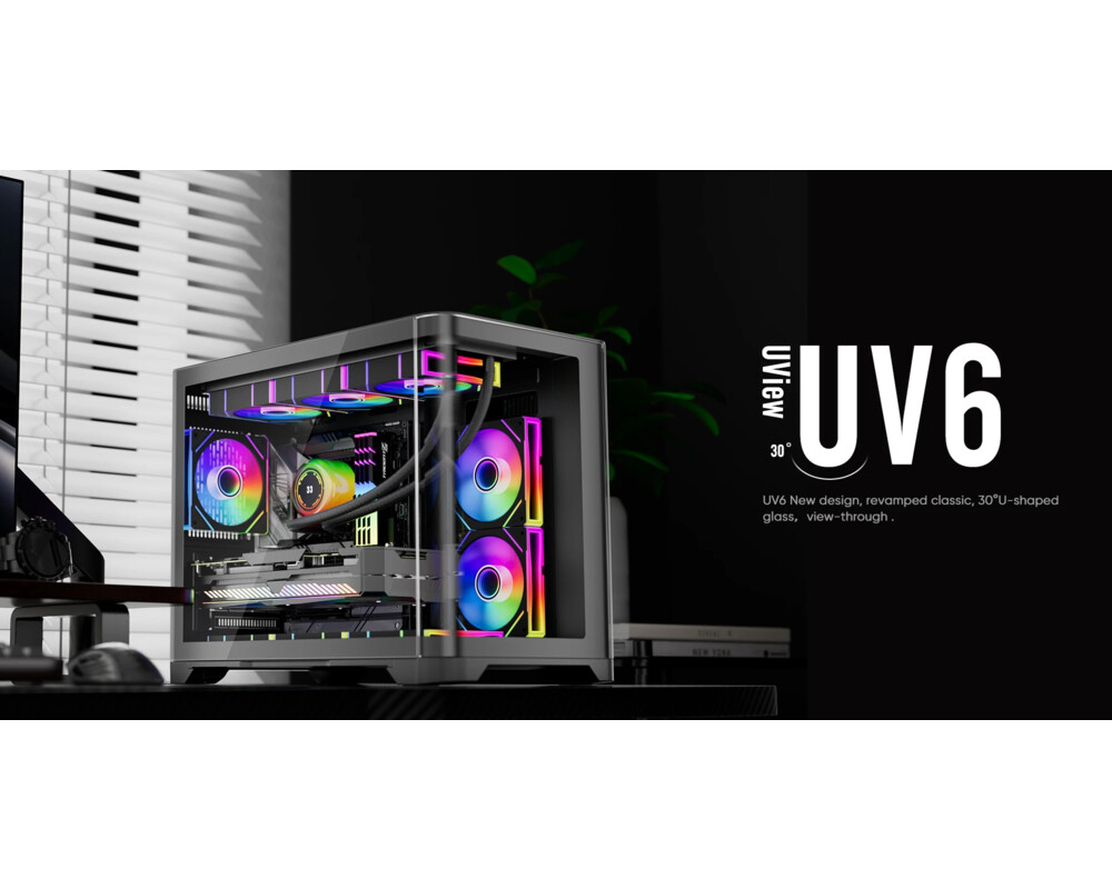 Кутия 1stPlayer mATX - UV6 Black 7
