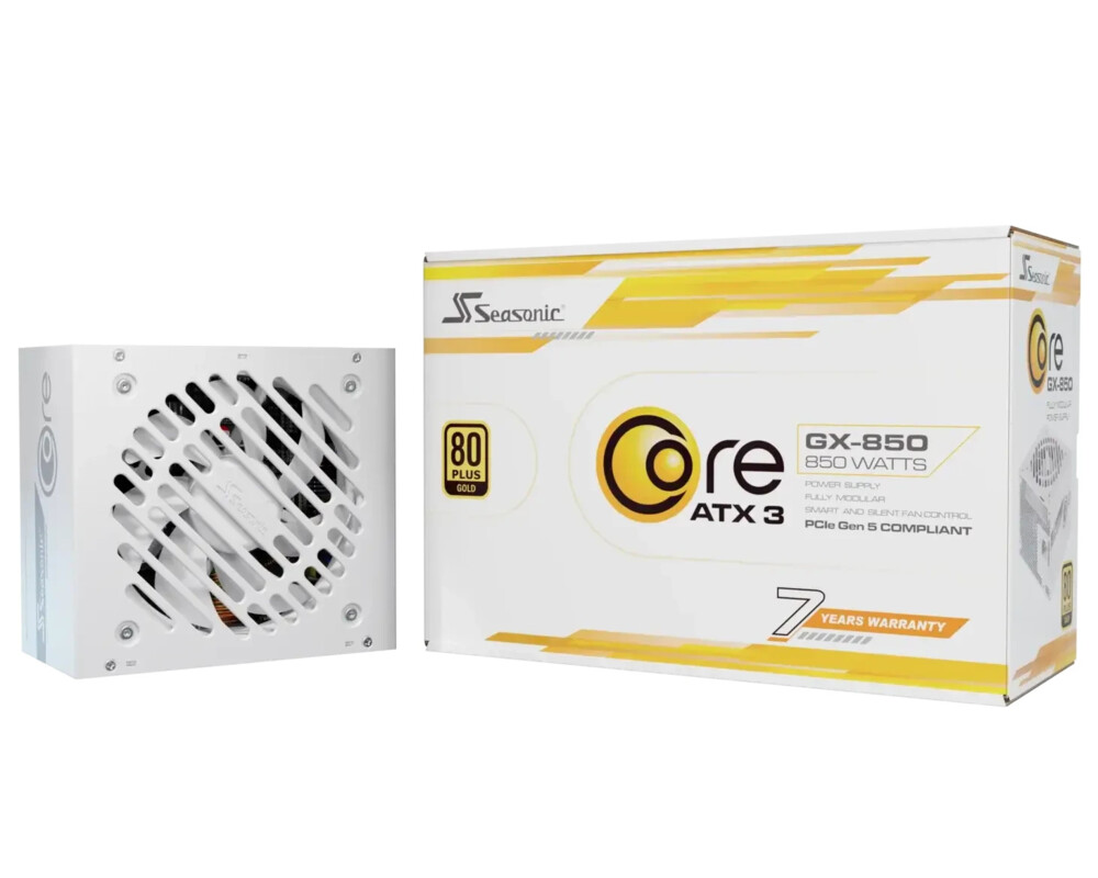 Захранване Seasonic CORE GX White 850W 80+ Gold, Fully Modular, ATX 3.1, PCIe 5.1 20