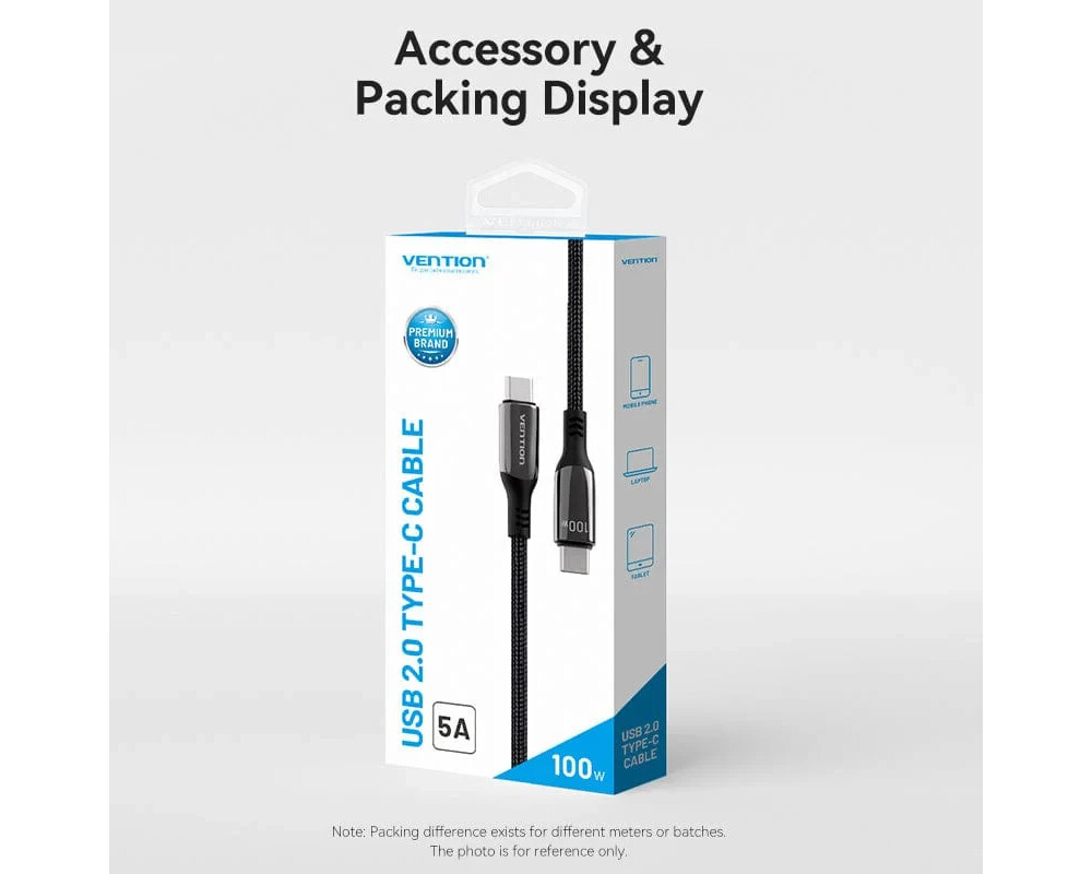 Кабел Vention кабел USB2.0 Type-C/Type-C 100W 9
