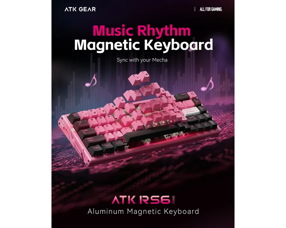 Клавиатура ATK професионална геймърска механична клавиатура Professional Gaming Mechanical Keyboard RS6 Ultra - 8K 7