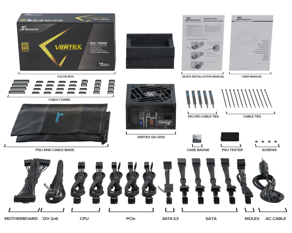 Захранване Seasonic VERTEX GX-1200 Gold 10