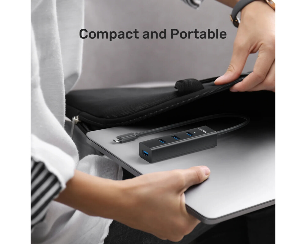 USB хъб Unitek HUB USB-C 4 port - 4 x USB3.0 Bla... 3