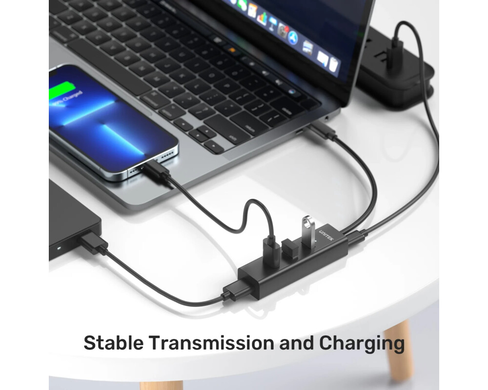 USB хъб Unitek HUB USB-C 4 port - 4 x USB3.0 Bla... 5