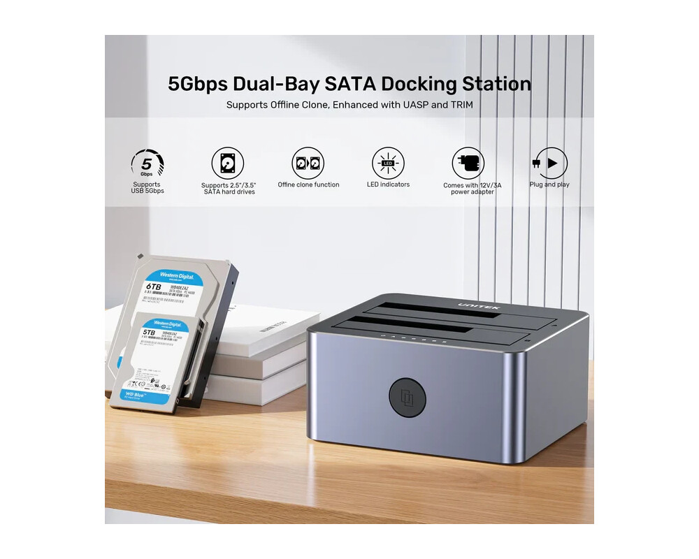 Аксесоар за съхранение Unitek докинг станция Storage - HDD Dock... 15
