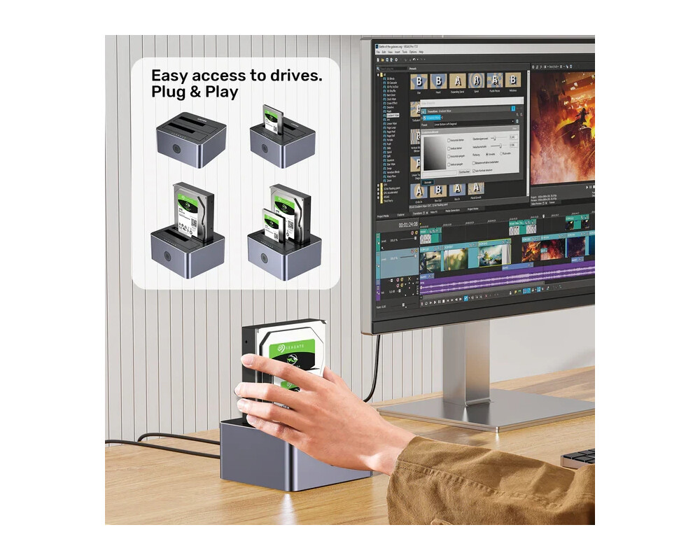 Аксесоар за съхранение Unitek докинг станция Storage - HDD Dock... 8