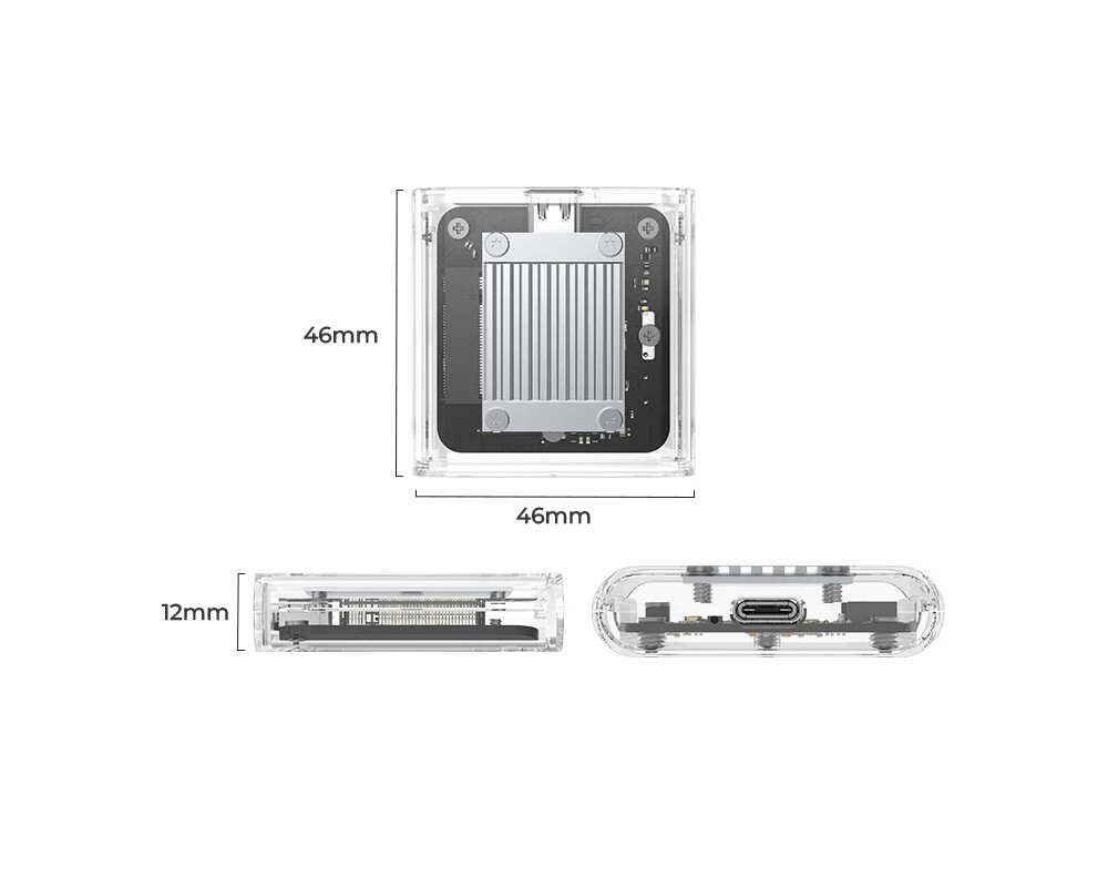 Аксесоар за съхранение Orico външна кутия за диск Storage - Case - M.2 2230 NVMe - TC20-M2-10G-GY-BP - 10Gbps 2
