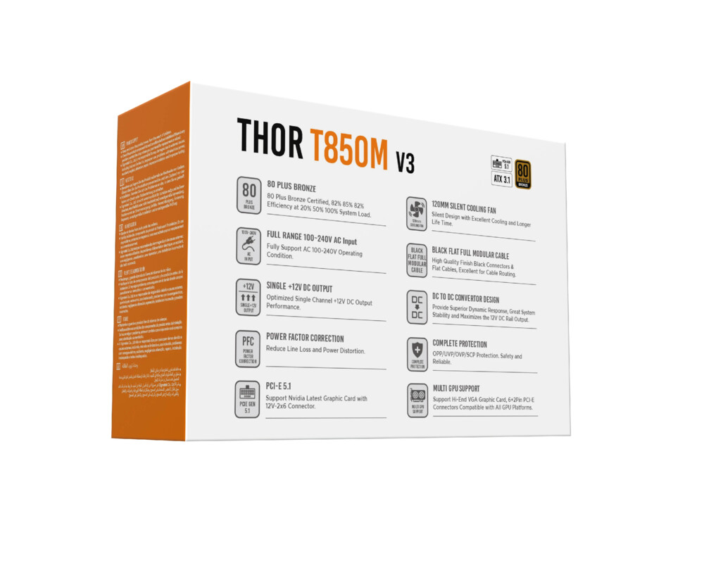 Захранване Xigmatek ATX 3.1 850W Bronze - Thor T850... 11