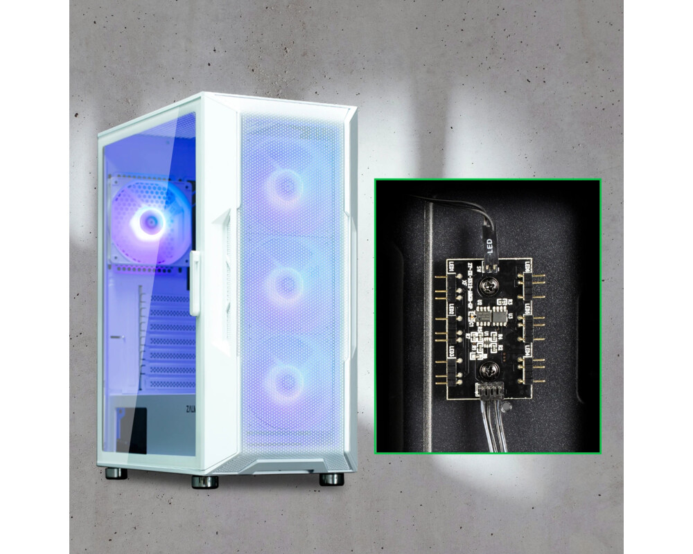 Кутия Zalman ATX - i3 NEO ARGB White - Mesh 14