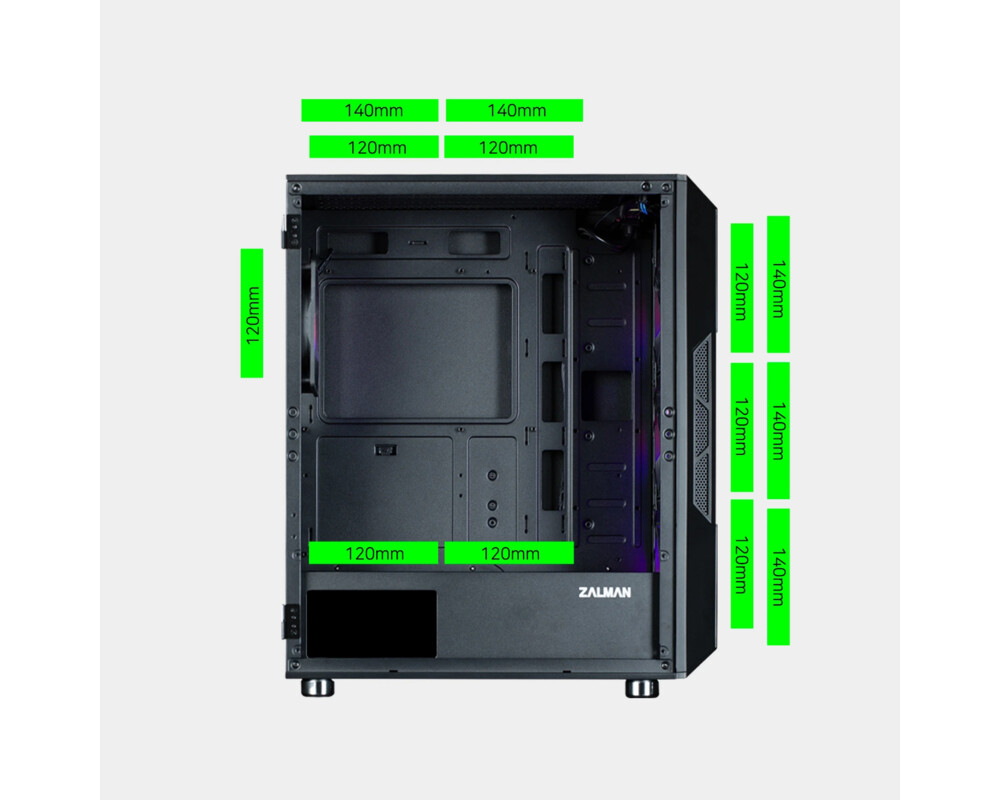 Кутия Zalman ATX - i3 NEO ARGB Black - Mesh 17