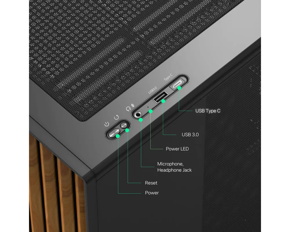 Кутия Zalman mATX - P10 NAMU BLACK - Wood 12