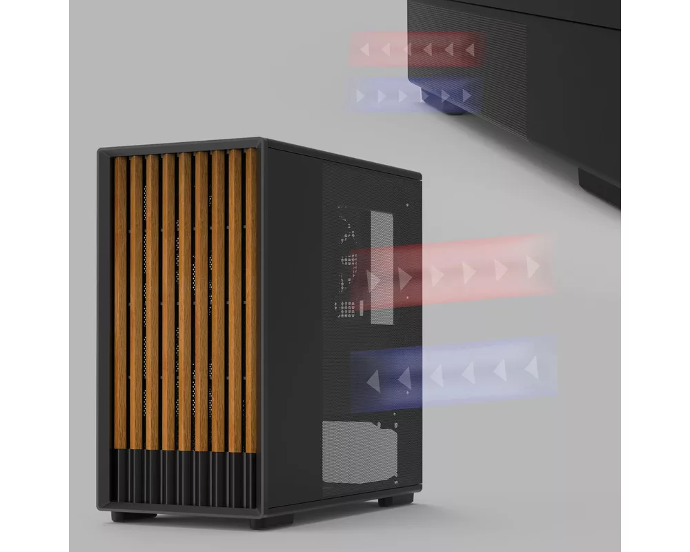 Кутия Zalman mATX - P10 NAMU BLACK - Wood 9