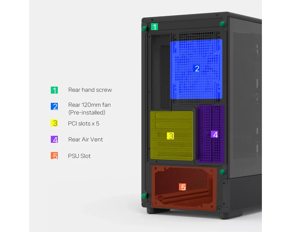 Кутия Zalman mATX - P10 NAMU BLACK - Wood 20