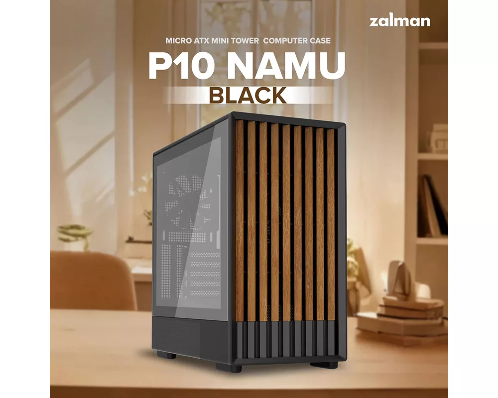 Кутия Zalman mATX - P10 NAMU BLACK - Wood 10