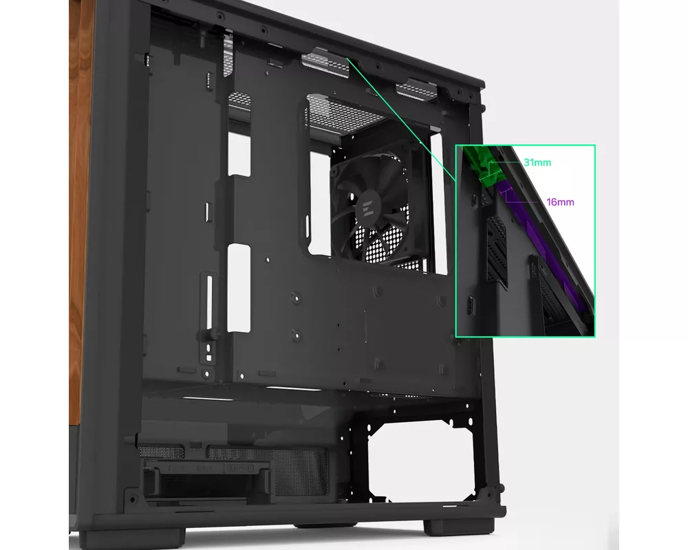 Кутия Zalman mATX - P10 NAMU BLACK - Wood 11