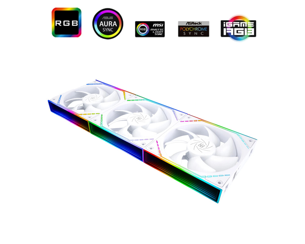 Вентилатор Thermalright Комплект вентилатори Pack 3-in-1 3x120mm - TL-M12QW x 3 - White 2