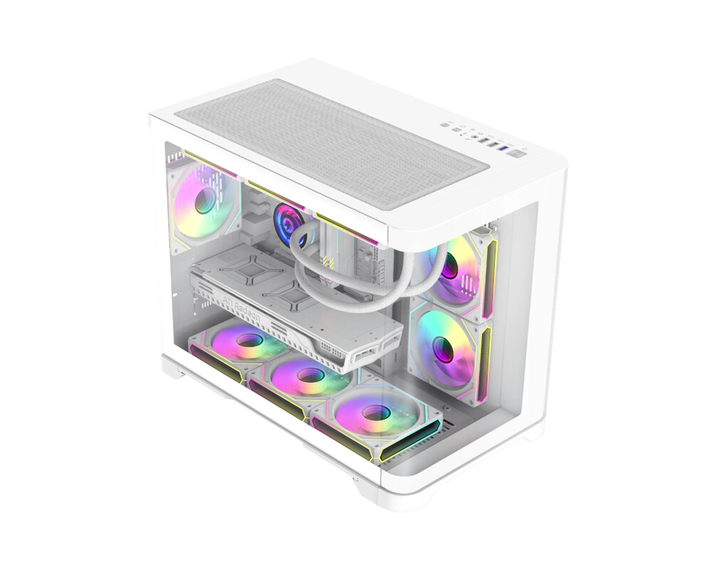 Кутия Gamemax mATX - HYPE-M White - 3 x 120 mm... 4