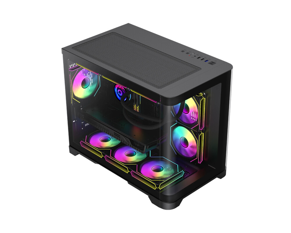Кутия Gamemax mATX - HYPE-M Black - 3 x 120 mm... 4