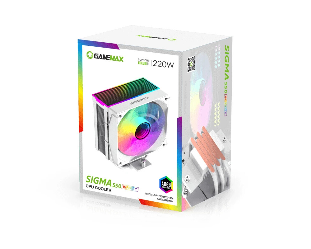 Охладител за процесор Gamemax Sigma 550 Infinity White - Addre... 10