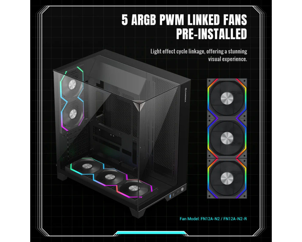 Кутия Gamemax ATX - Infinity Pro Black - 5 x 1... 10