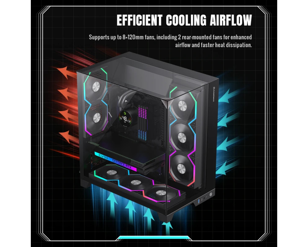 Кутия Gamemax ATX - Infinity Pro Black - 5 x 1... 11