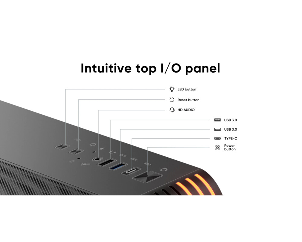 Кутия 1stPlayer ATX - VT7-BK - USB-C 8