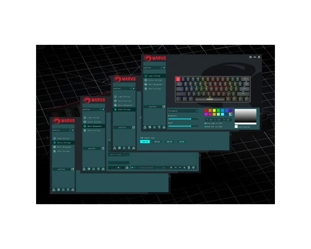 Клавиатура Marvo KG933G WH Saber 61 White 7