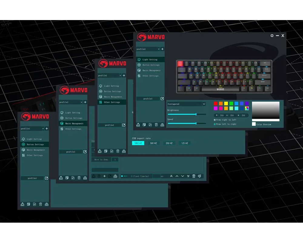 Клавиатура Marvo механична геймърска клавиатура Gaming Mechanical keyboard Saber 61 KG933G - 61 keys 8