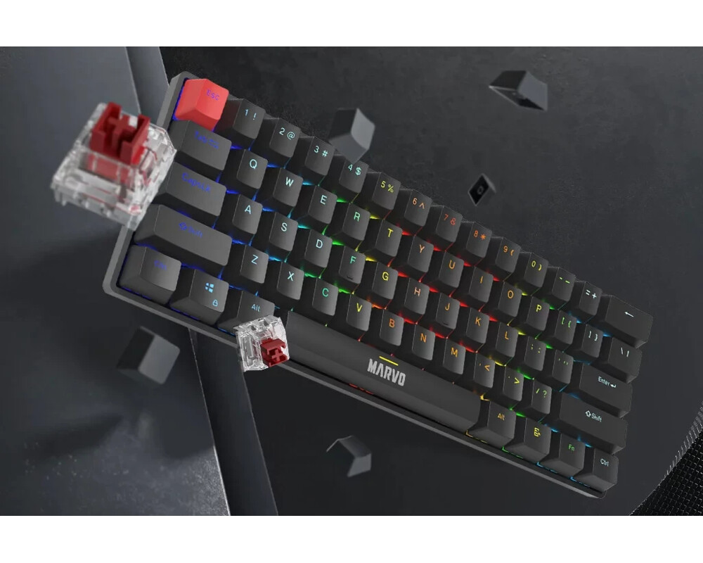 Клавиатура Marvo механична геймърска клавиатура Gaming Mechanical keyboard Saber 61 KG933G - 61 keys 10