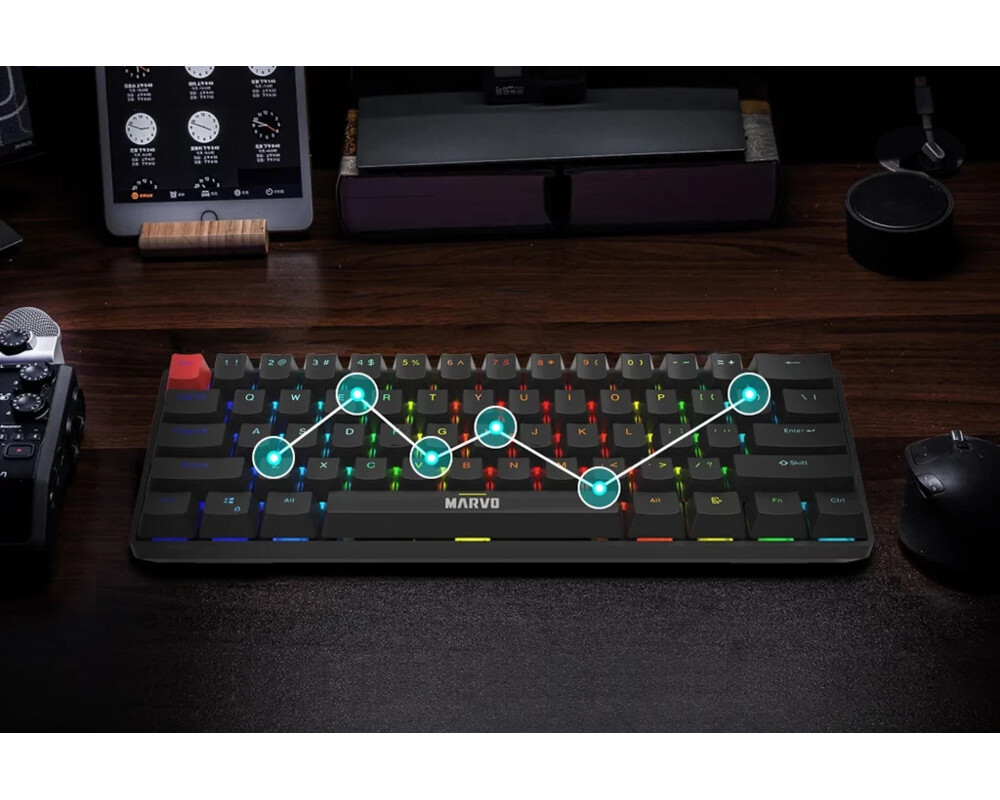Клавиатура Marvo механична геймърска клавиатура Gaming Mechanical keyboard Saber 61 KG933G - 61 keys 7