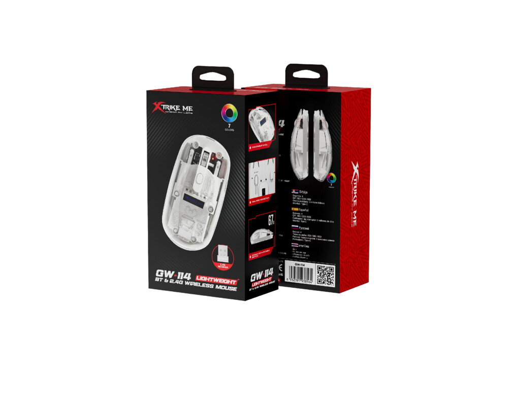Мишка Xtrike ME безжична Wireless Gaming Mouse GW-114 - 1600dpi 10