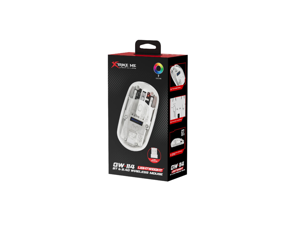 Мишка Xtrike ME безжична Wireless Gaming Mouse GW-114 - 1600dpi 9