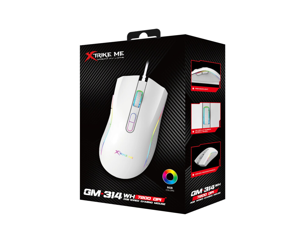 Мишка Xtrike ME GM-314 White - 7200dpi 7