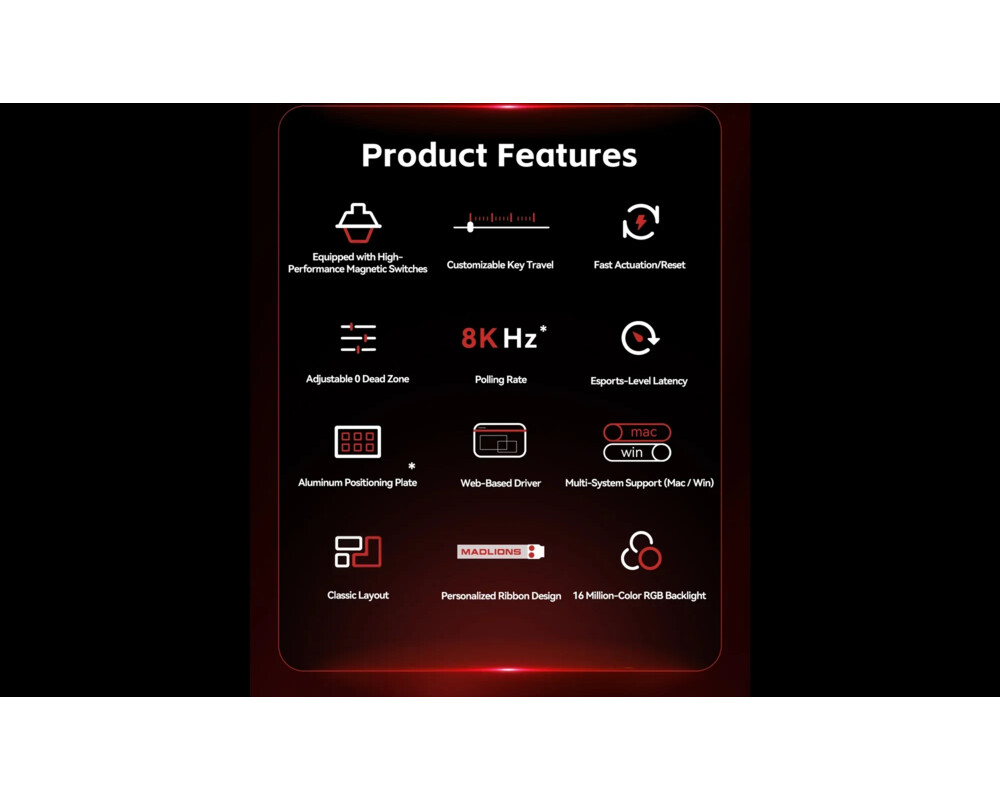 Клавиатура Madlions професионална геймърска механична клавиатура Professional Gaming Mechanical Keyboard MAD 60 PRO - Black 3