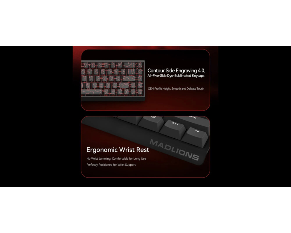Клавиатура Madlions професионална геймърска механична клавиатура Professional Gaming Mechanical Keyboard MAD 60 PRO - White 10