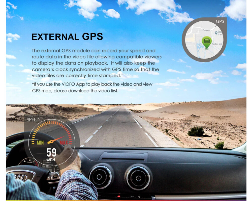 Видеорегистратор VIOFO Dash Cam A129 Plus - GPS 14