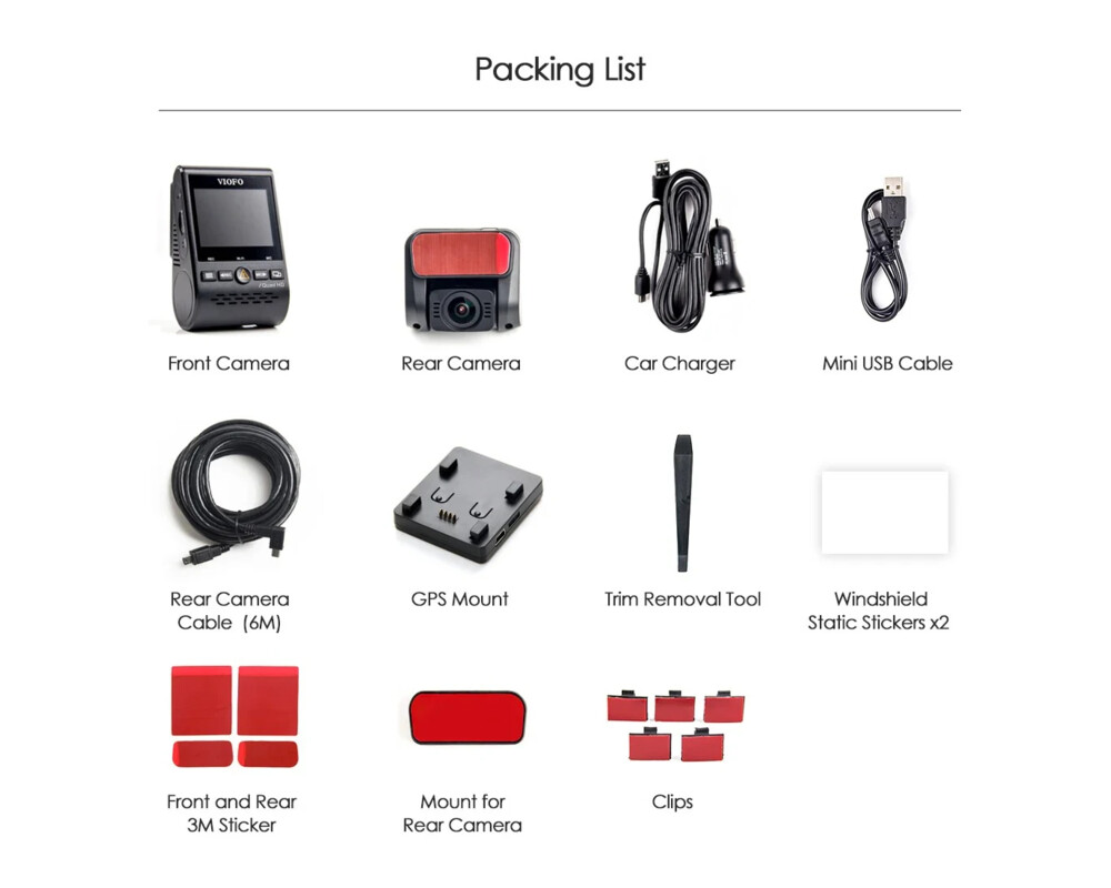 Видеорегистратор VIOFO Dash Cam A129 Plus DUO - GPS 19