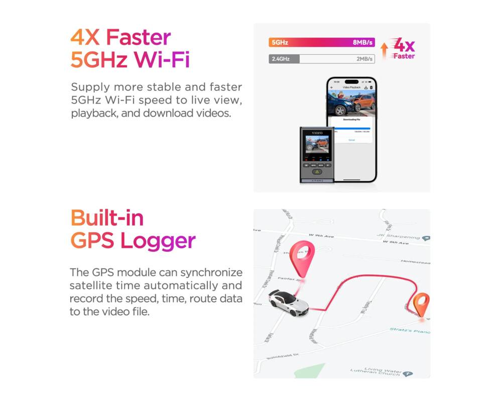 Видеорегистратор VIOFO Dash Cam A119 MINI 2 - GPS Module 11
