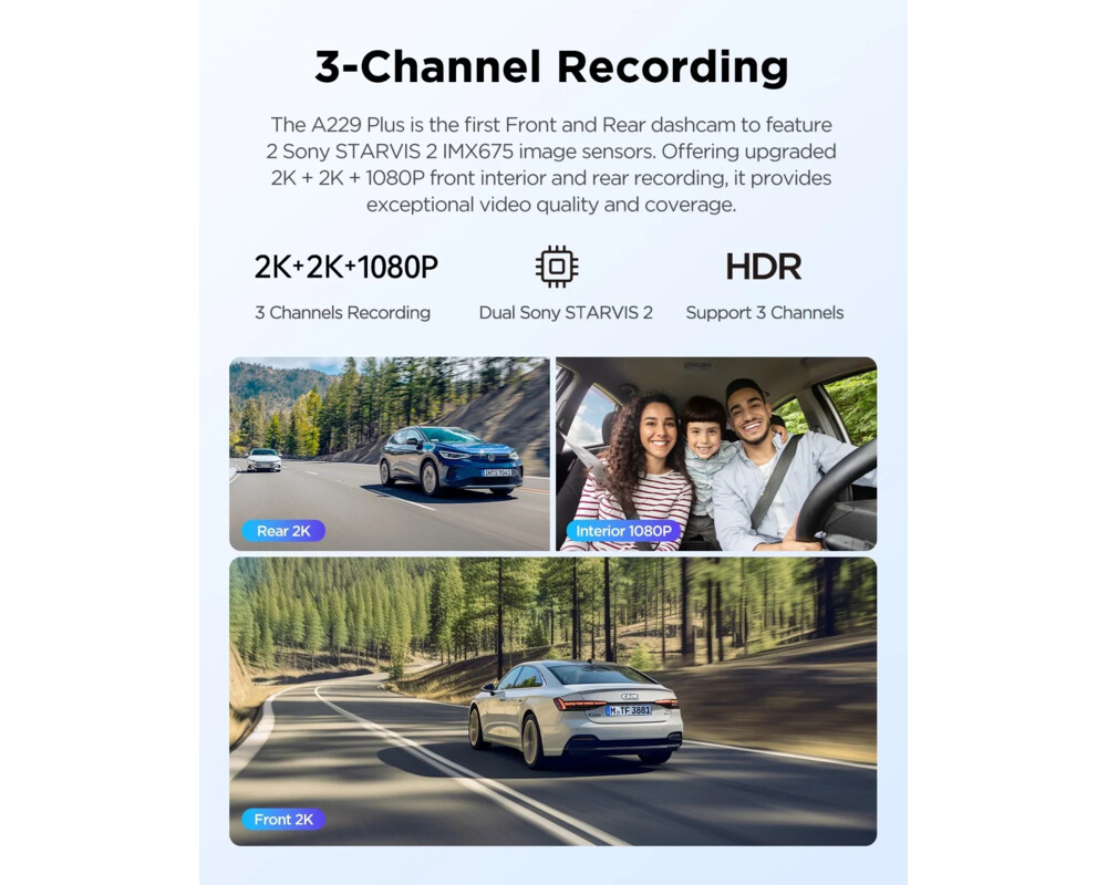 Видеорегистратор VIOFO Dash Cam A229 Plus 3 Channel - 2K 4