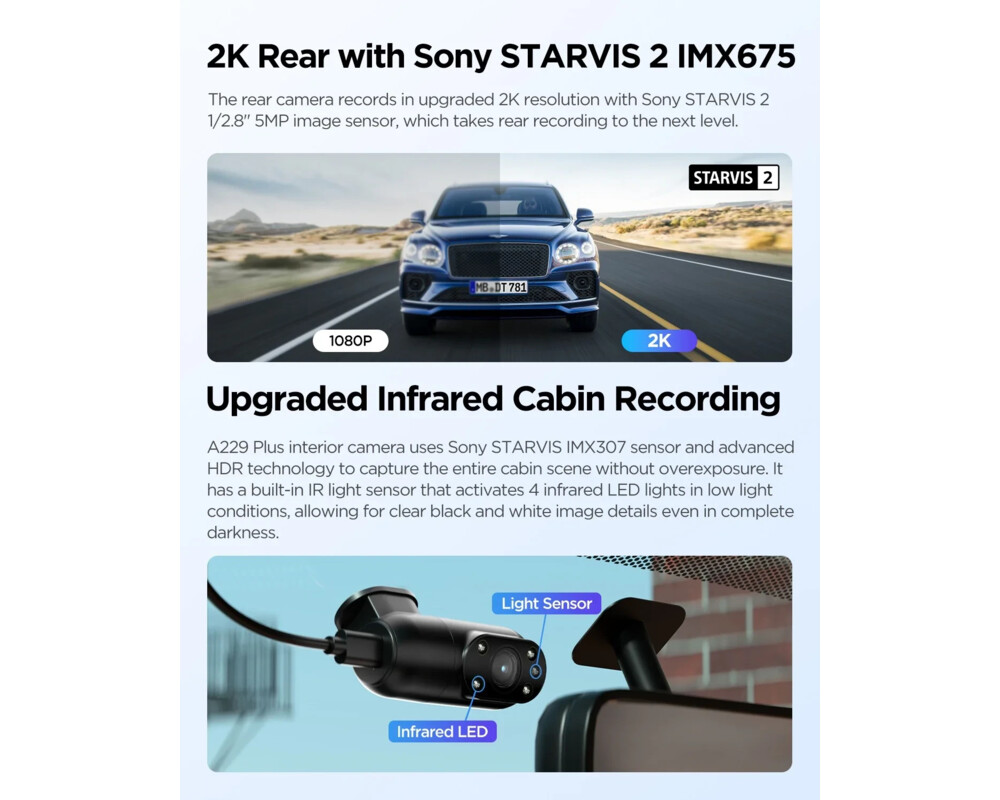 Видеорегистратор VIOFO Dash Cam A229 Plus 3 Channel - 2K 5