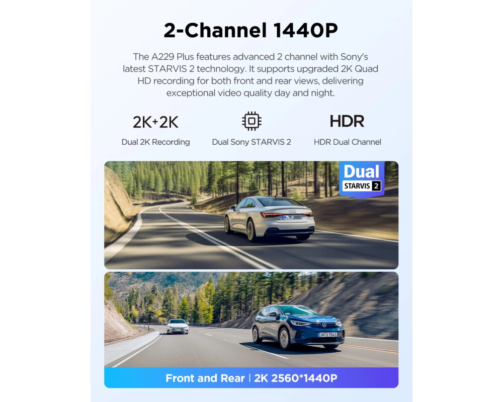 Видеорегистратор VIOFO Dash Cam A229 Plus 2 Channel - 2K 5