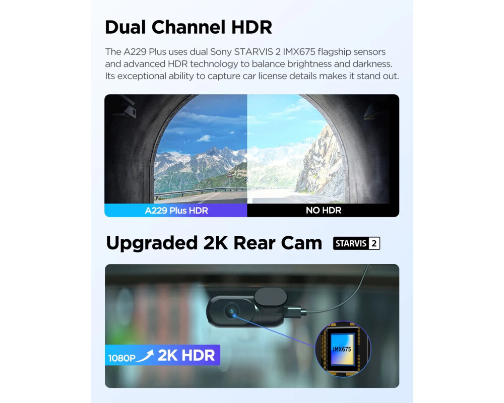 Видеорегистратор VIOFO Dash Cam A229 Plus 2 Channel - 2K 8