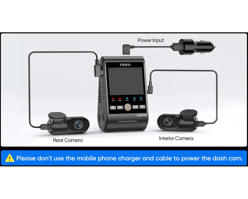 Видеорегистратор VIOFO Dash Cam A229 Pro 3 Channel - 4K 11